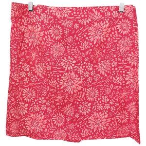 RipSkirt Length 2 Floral Red Orange Wrap Skirt Size M Pocket Tropical Adjustable